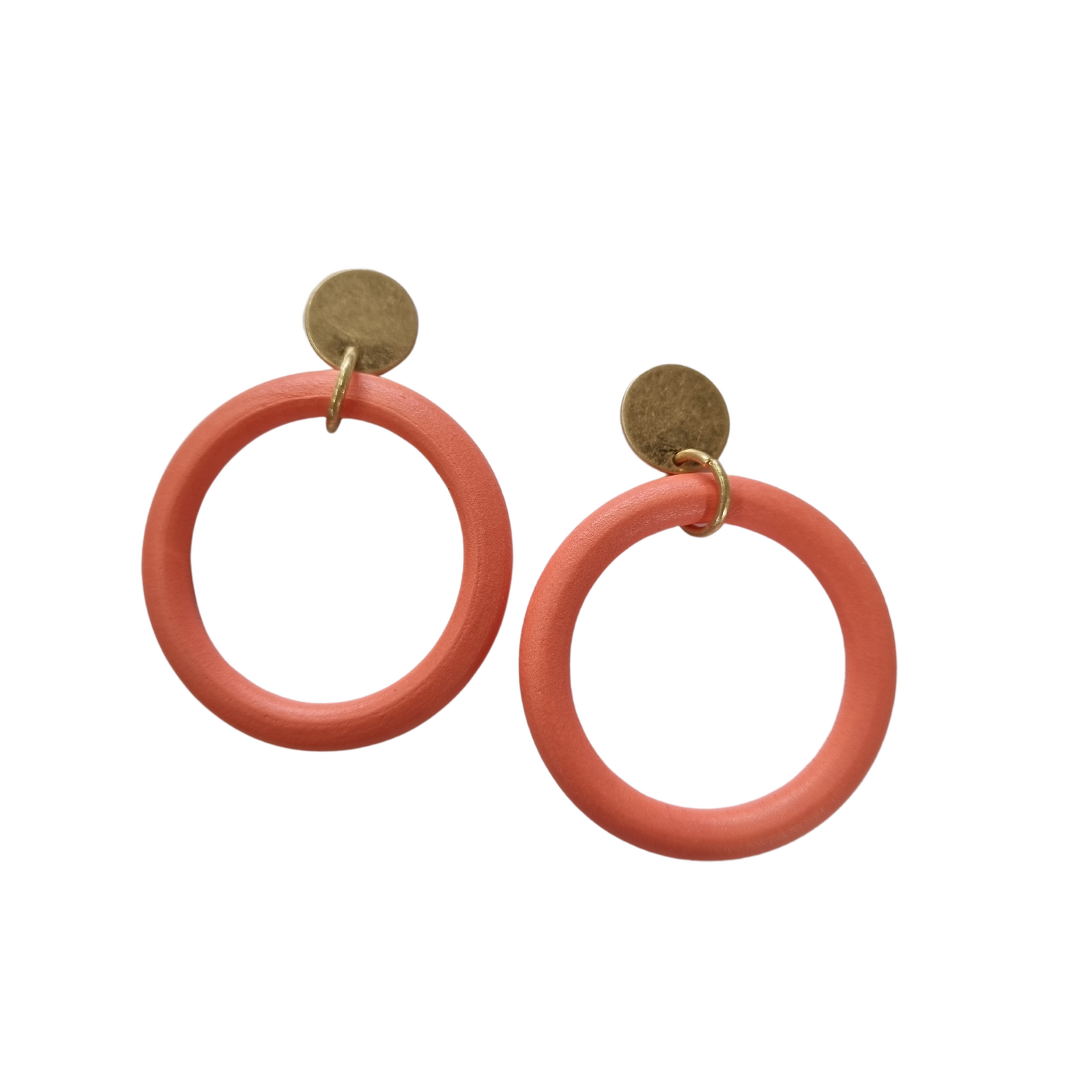 Coral hoop earrings deals