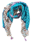 Pure Cotton Scarf 18827aqua