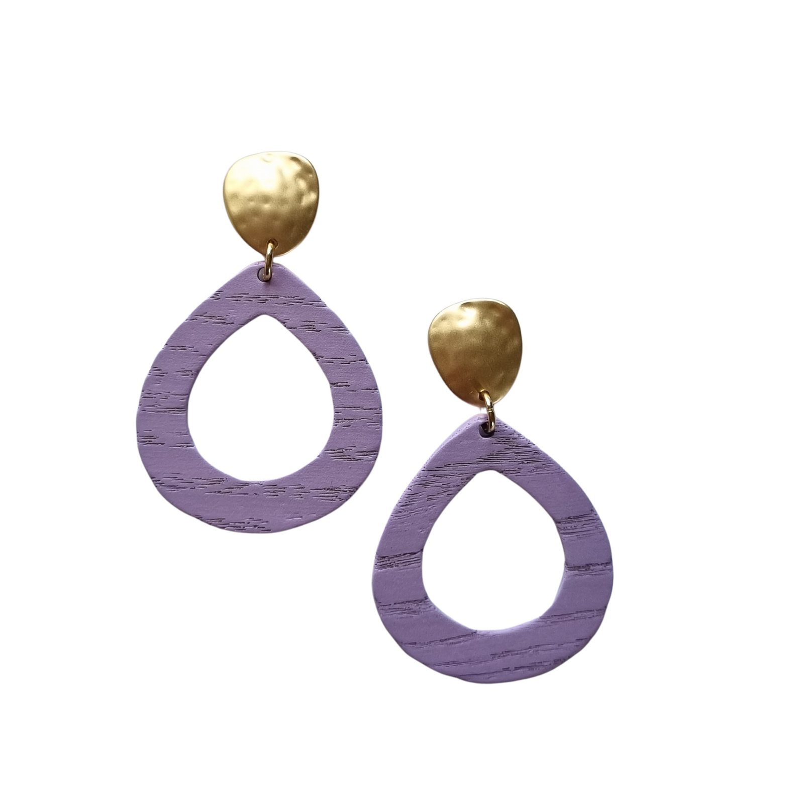 Stacey Teardrop Wood Earring Purple