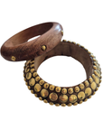 Natural Wood Bangle Set Gold BA020GOLD