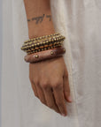 Natural Wood Bangle Set Gold BA020GOLD