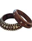 Natural Wood Bangle Set Gold BA020GOLD