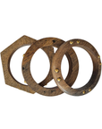 Natural Wood Bangle Set Gold BA05GOLD