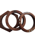 Natural Wood Bangle Set Silver BA05SILVER