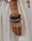 Natural Wood Bangle Set Silver BA020SILVER