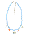 Natural Stone Beaded Charm Necklace 25HYN13