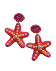 Beaded Earring Shell Starfish Pink EA11628PI
