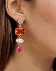 Statement Gem Earring Pink EA20520PI