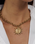 Gold Plated Sun Necklace EV10