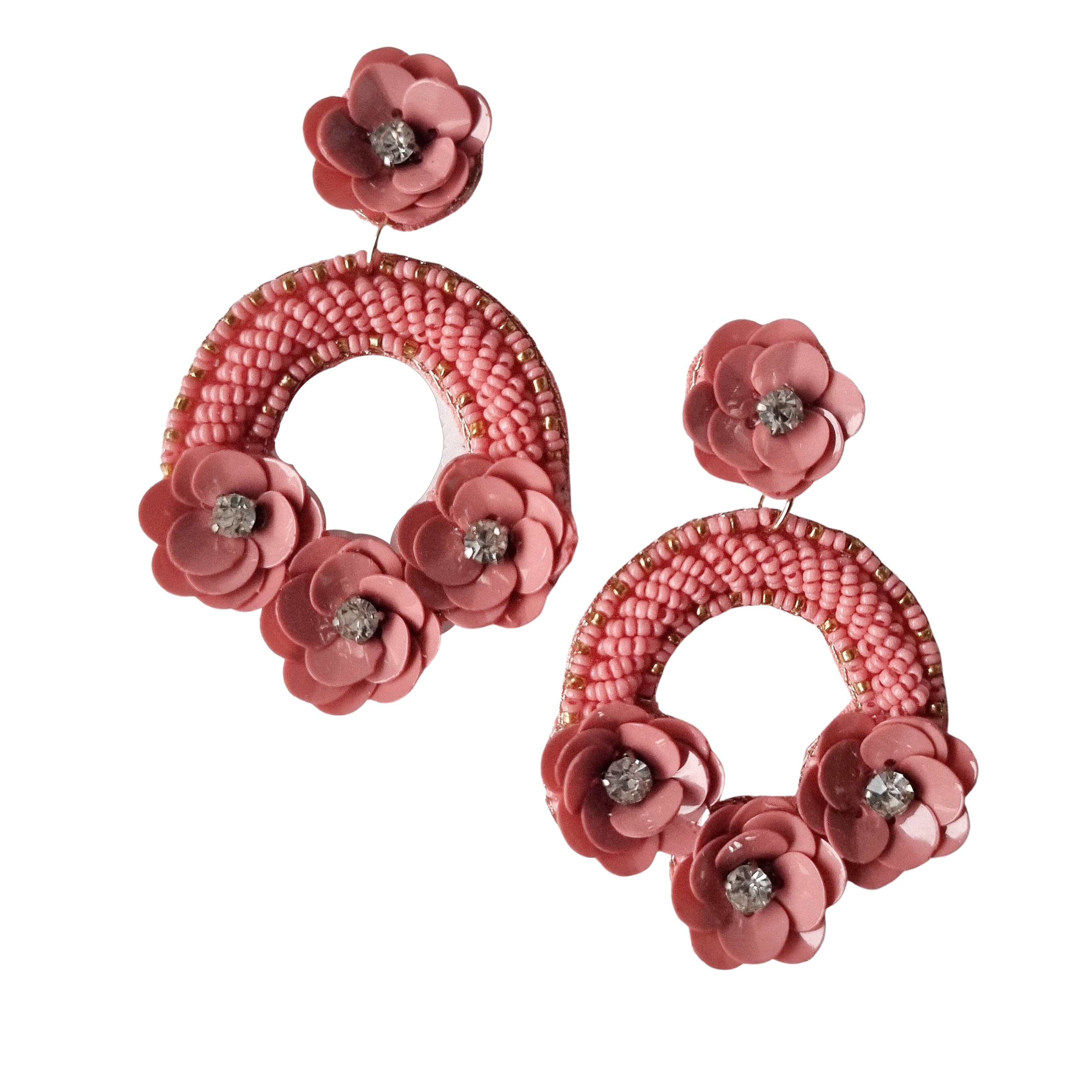 Blossom Beaded Earring Pink