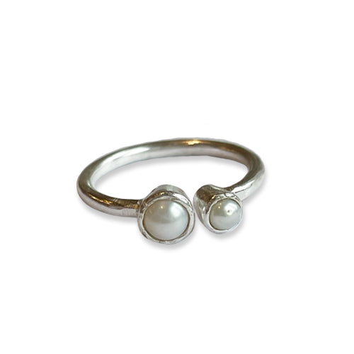 Clearance Pearl Ring Silver