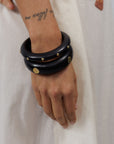 Natural Wood Bangle Set Gold BA012GOLD
