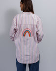 Pure Cotton Shirt Small Medium Pink Z09PISM