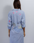 Pure Cotton Dress Blue Medium Large Z22BML