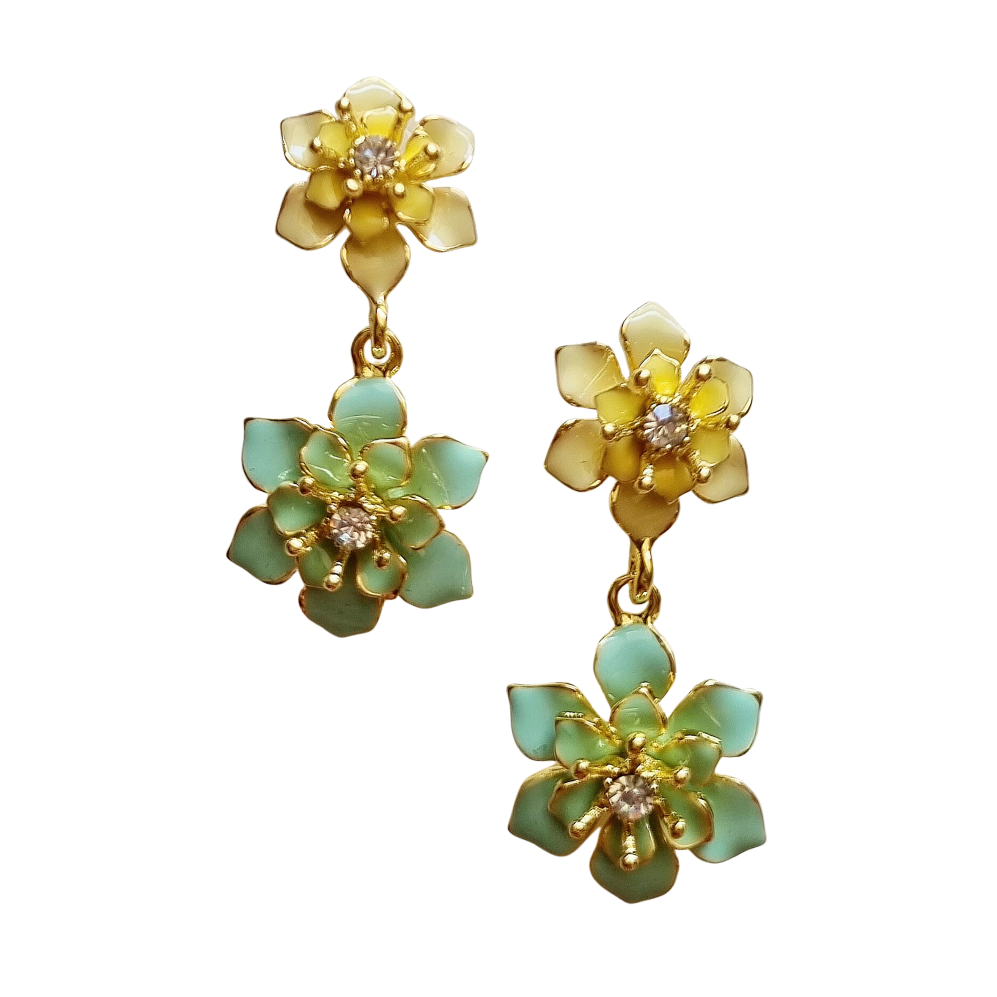 Georgeanne Zircon Flower Earring Mint