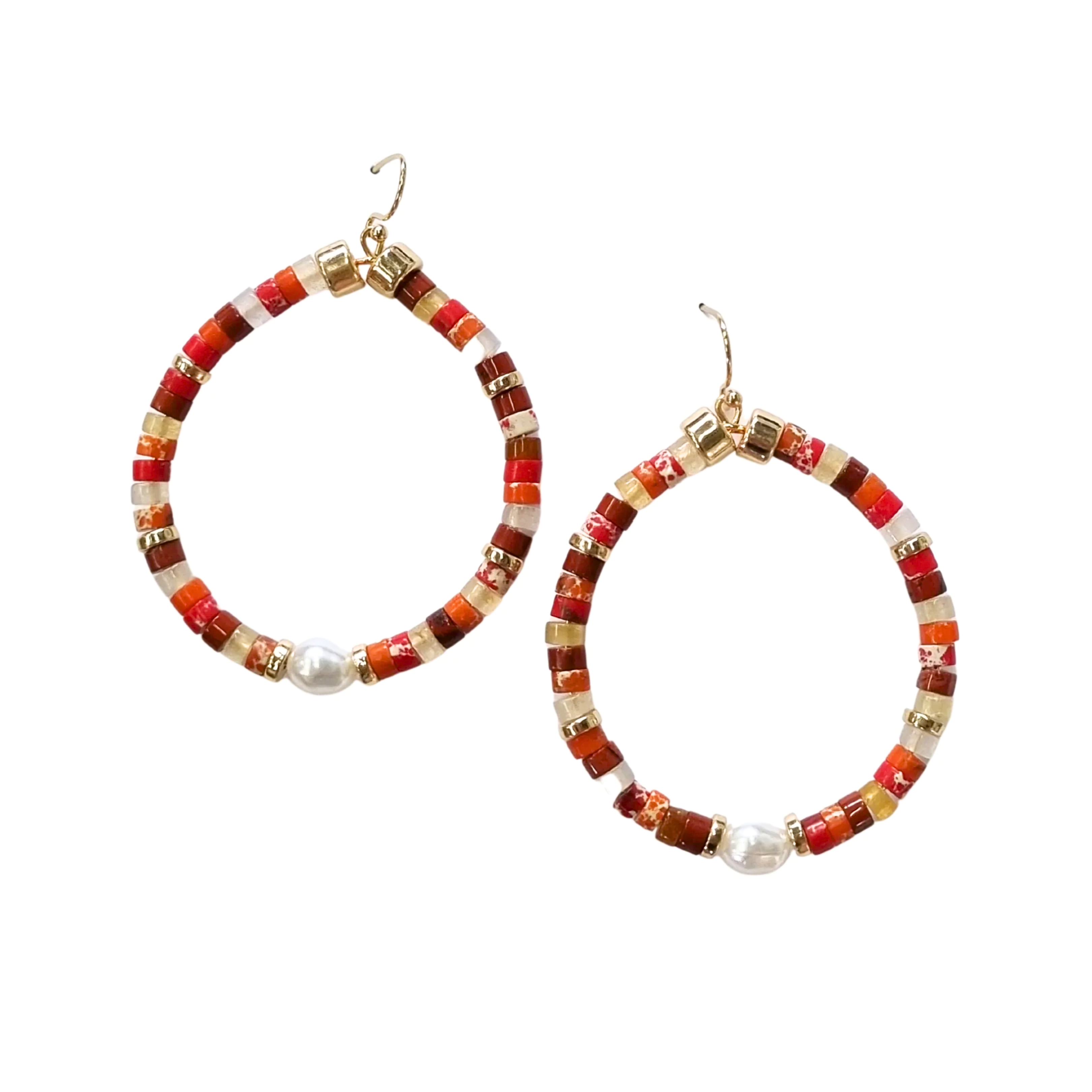 Carla Red Beaded Earring