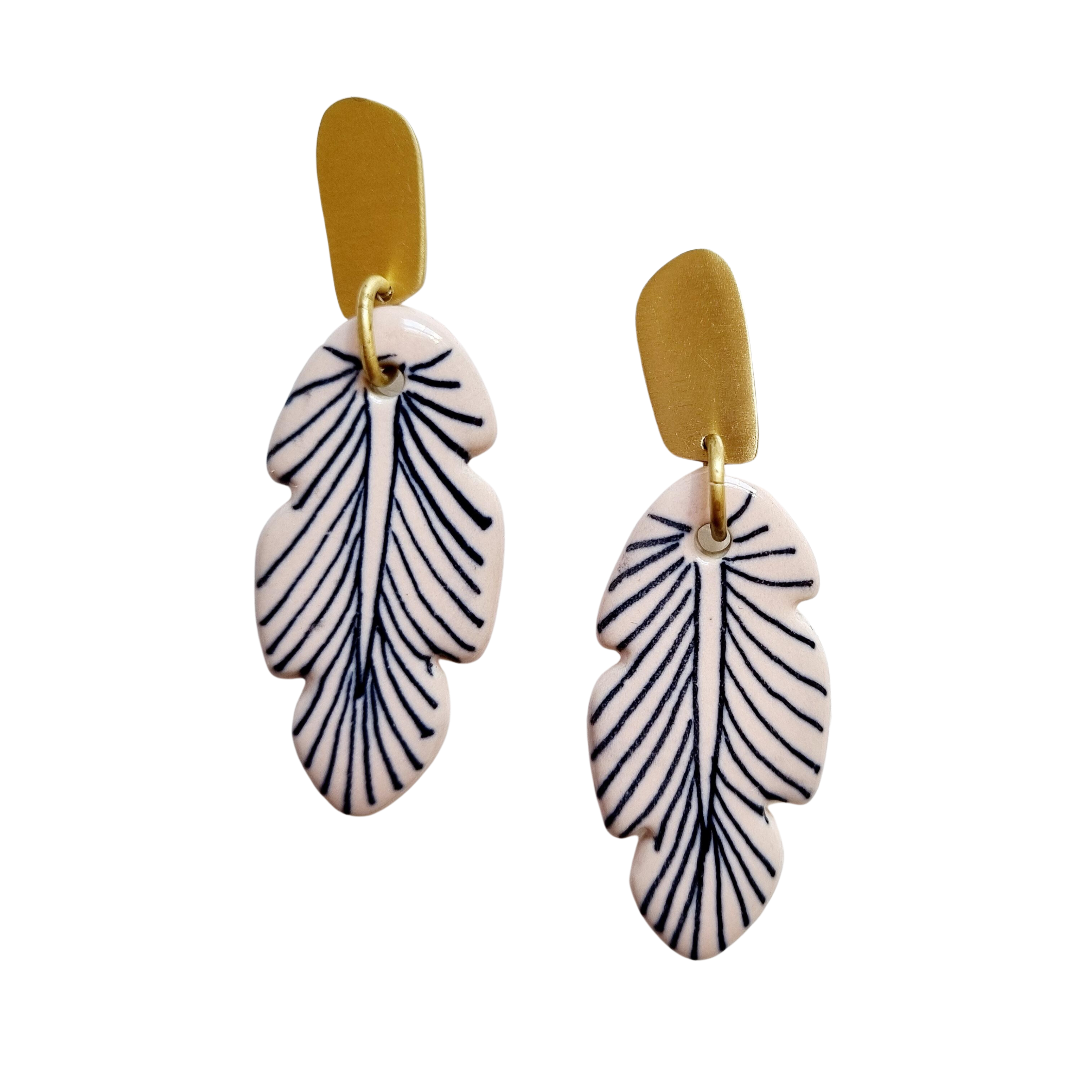 Cheyenne Ceramic Brass Earring Pink