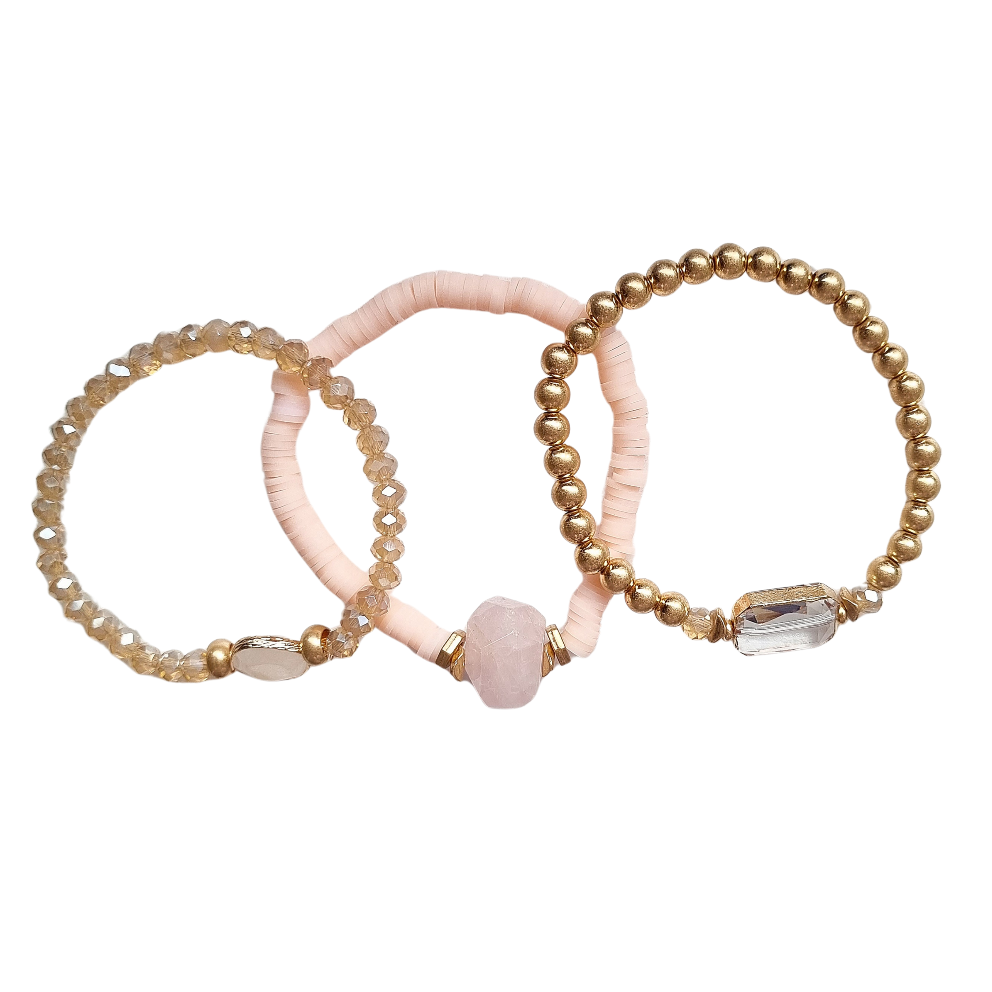 Beaded Bracelet Set 1705147pink