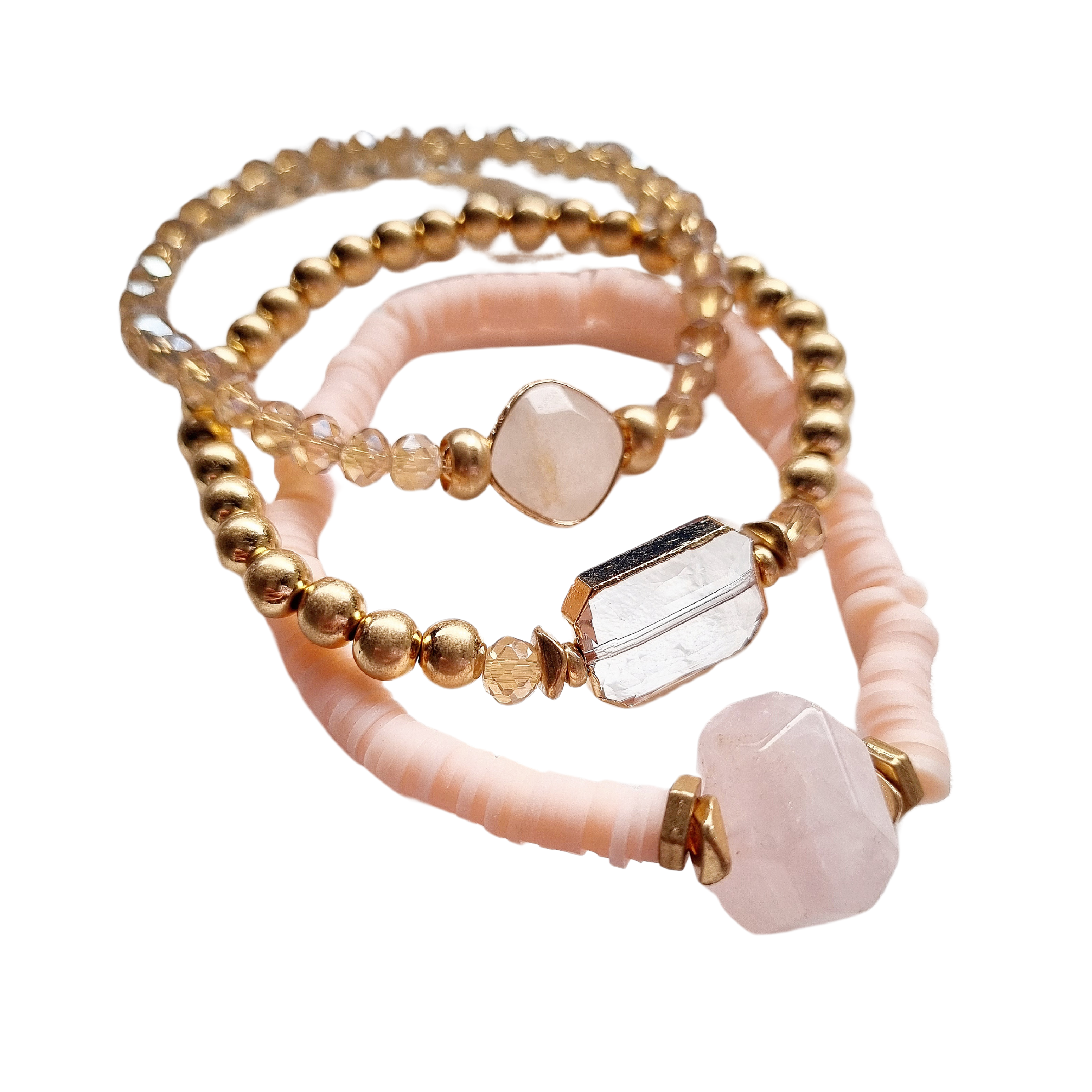 Beaded Bracelet Set 1705147pink
