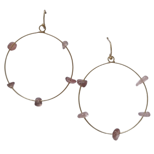 Nema Stone Hoop Earring Purple