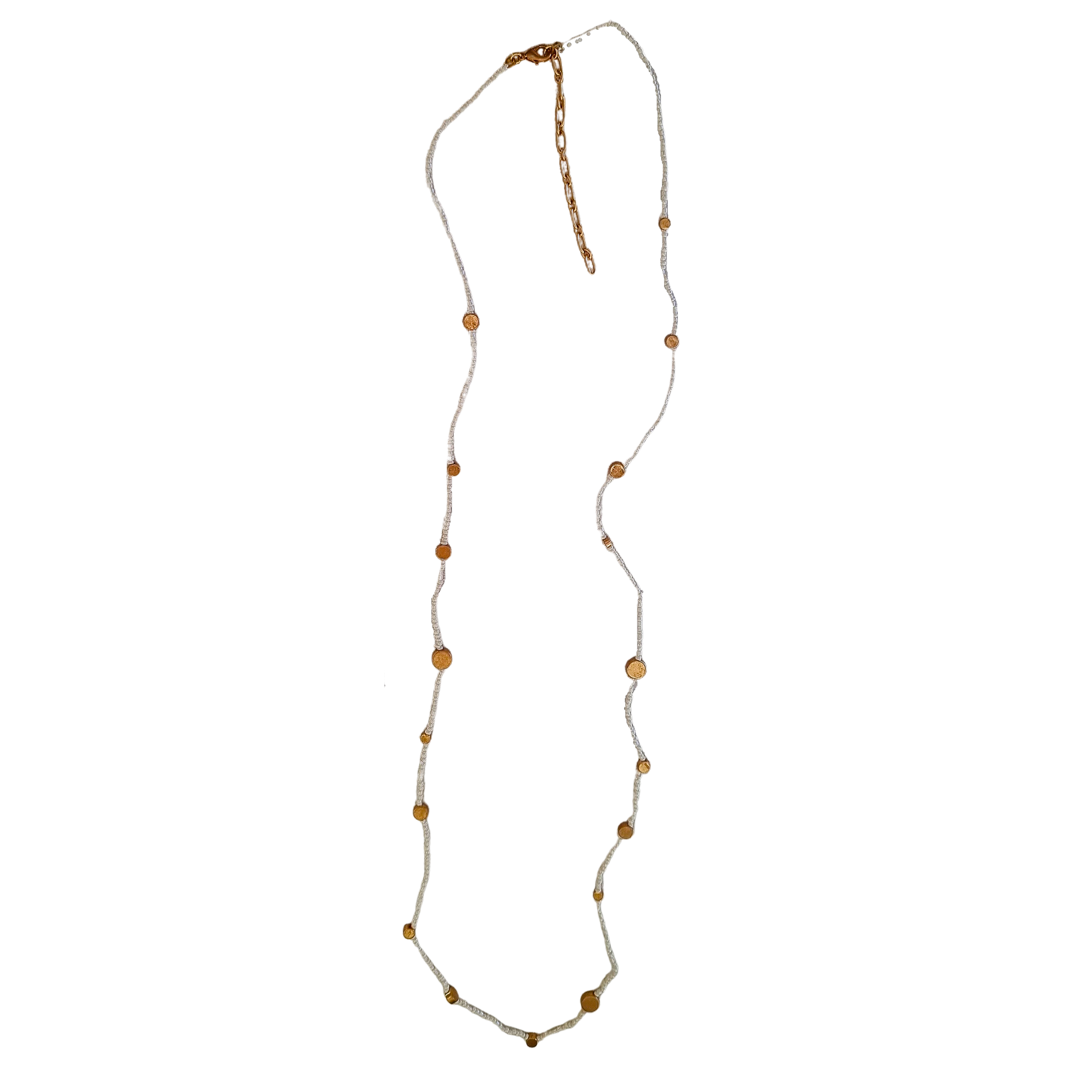 Meadow Dainty Beaded Necklace White