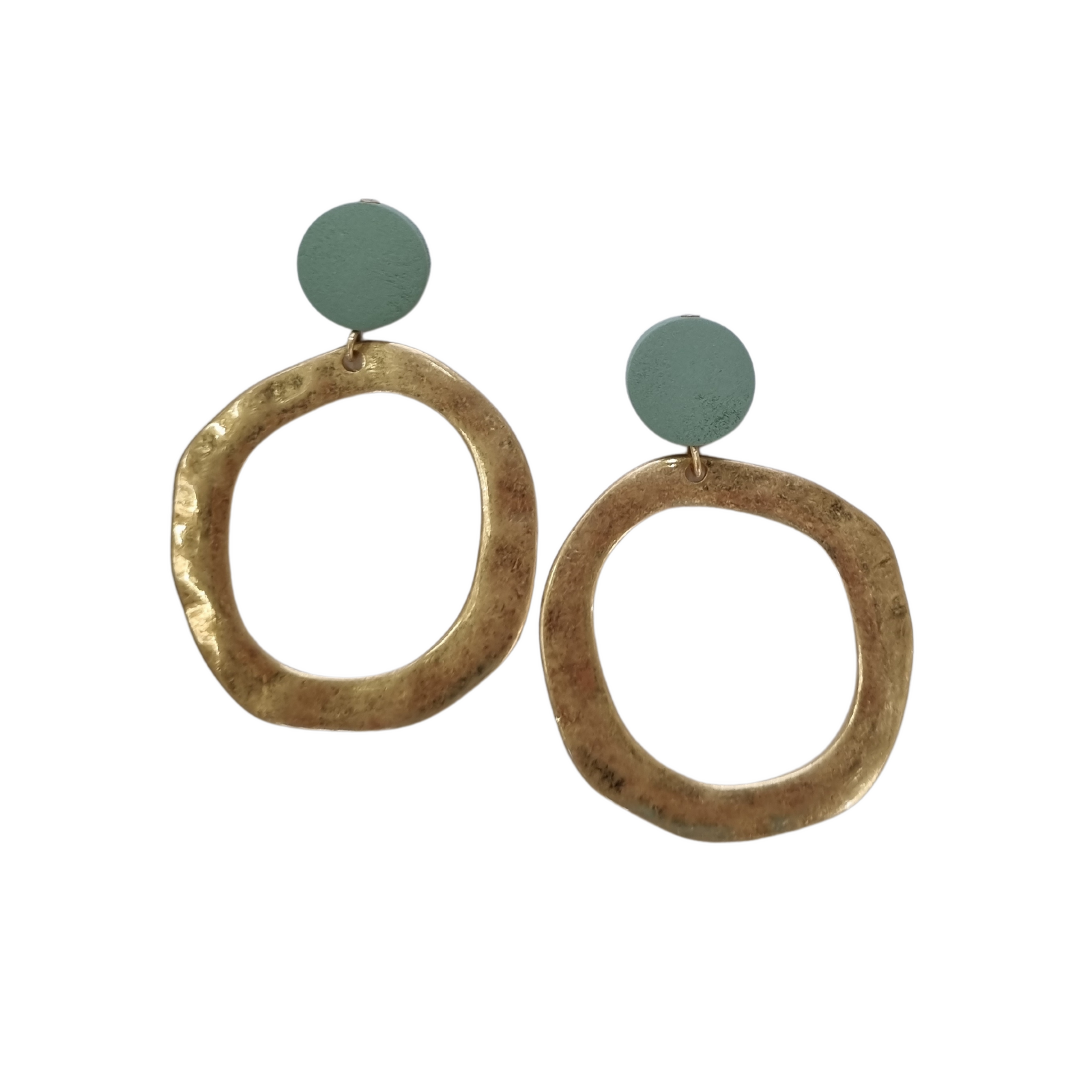 Melissa Bronze Disc Earring Mint