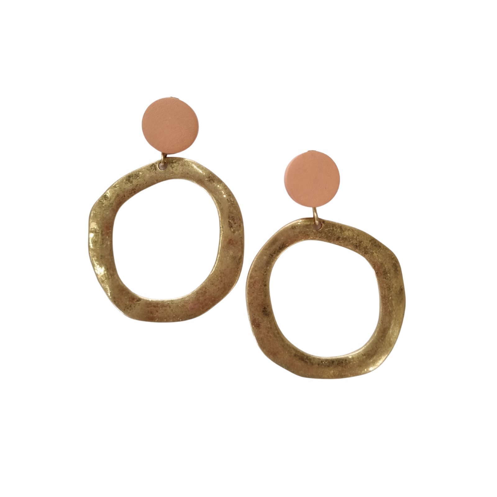 Melissa Bronze Disc Earring Peach