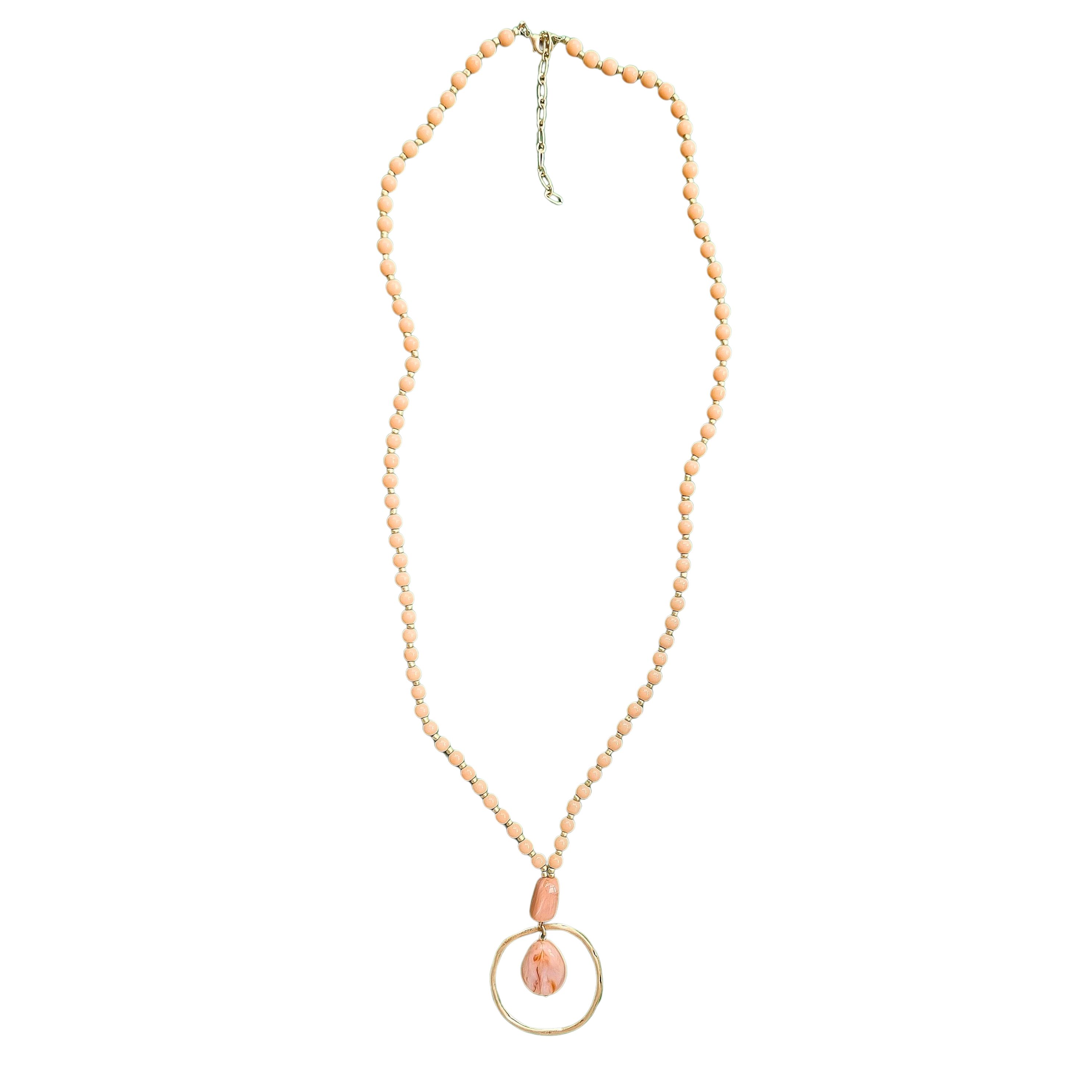 Beaded Necklace 19010113N Pink