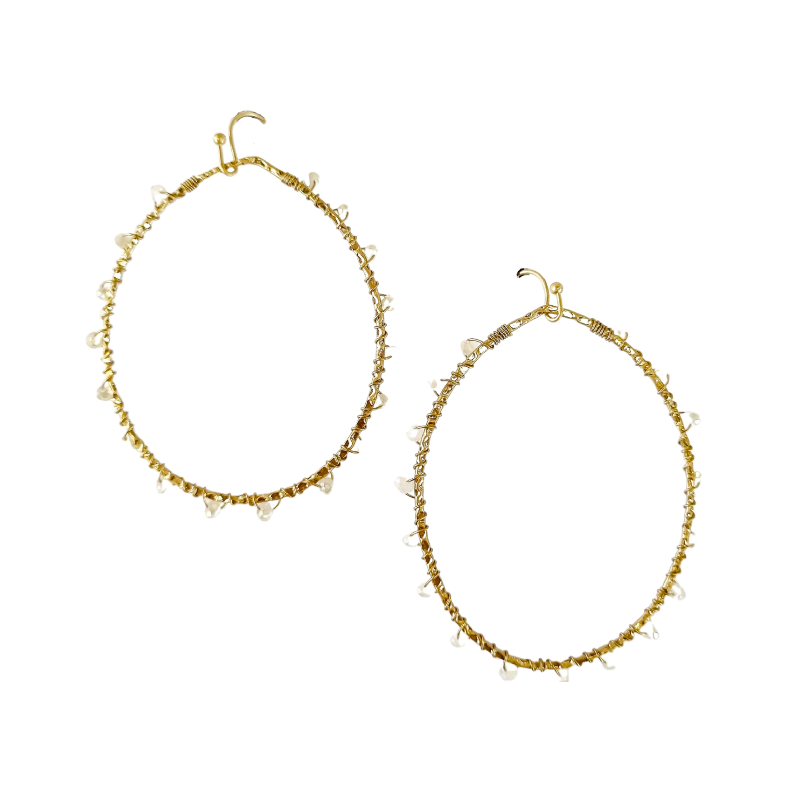 Lara Dainty Hoop Earring White