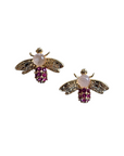 Bee Gem Stud Earring Pink 219682p