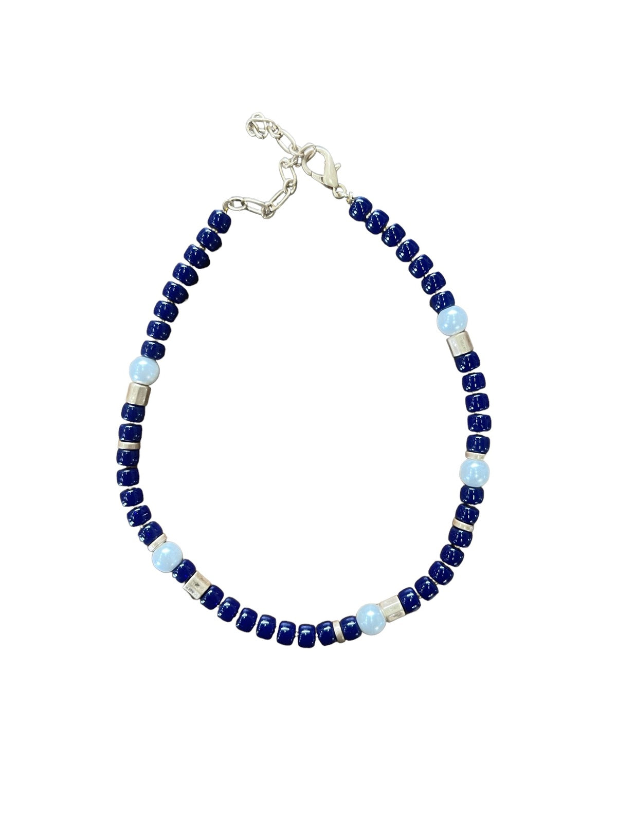 Jacinta Beaded Short Necklace Navy