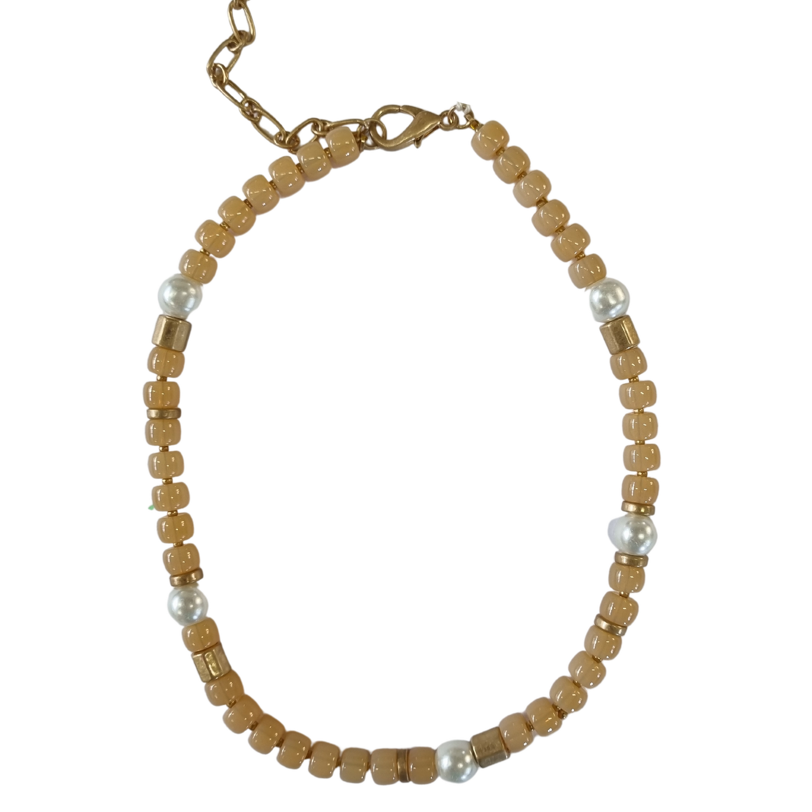 Jacinta Beaded Short Necklace Peach