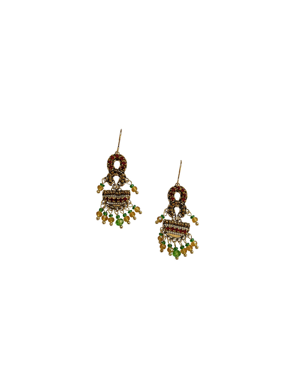 Vesa Beaded Boho Earring Green Brown