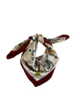 Frida Botanical Satin Scarf Burgundy