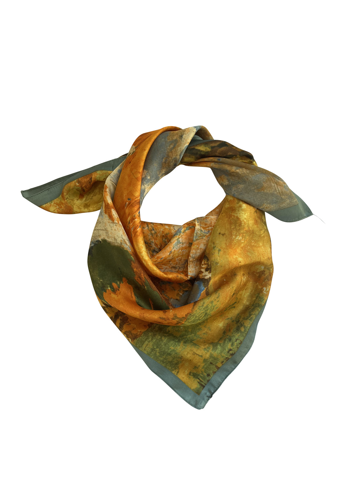 Van Gogh Satin Scarf Blue Orange