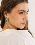 Giordana Cascading Gem Earring Blue Yellow