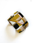 Viva Beaded Cuff Bangle Mustard