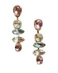 Gloria Cascading Gem Earring Pink Blue Clear