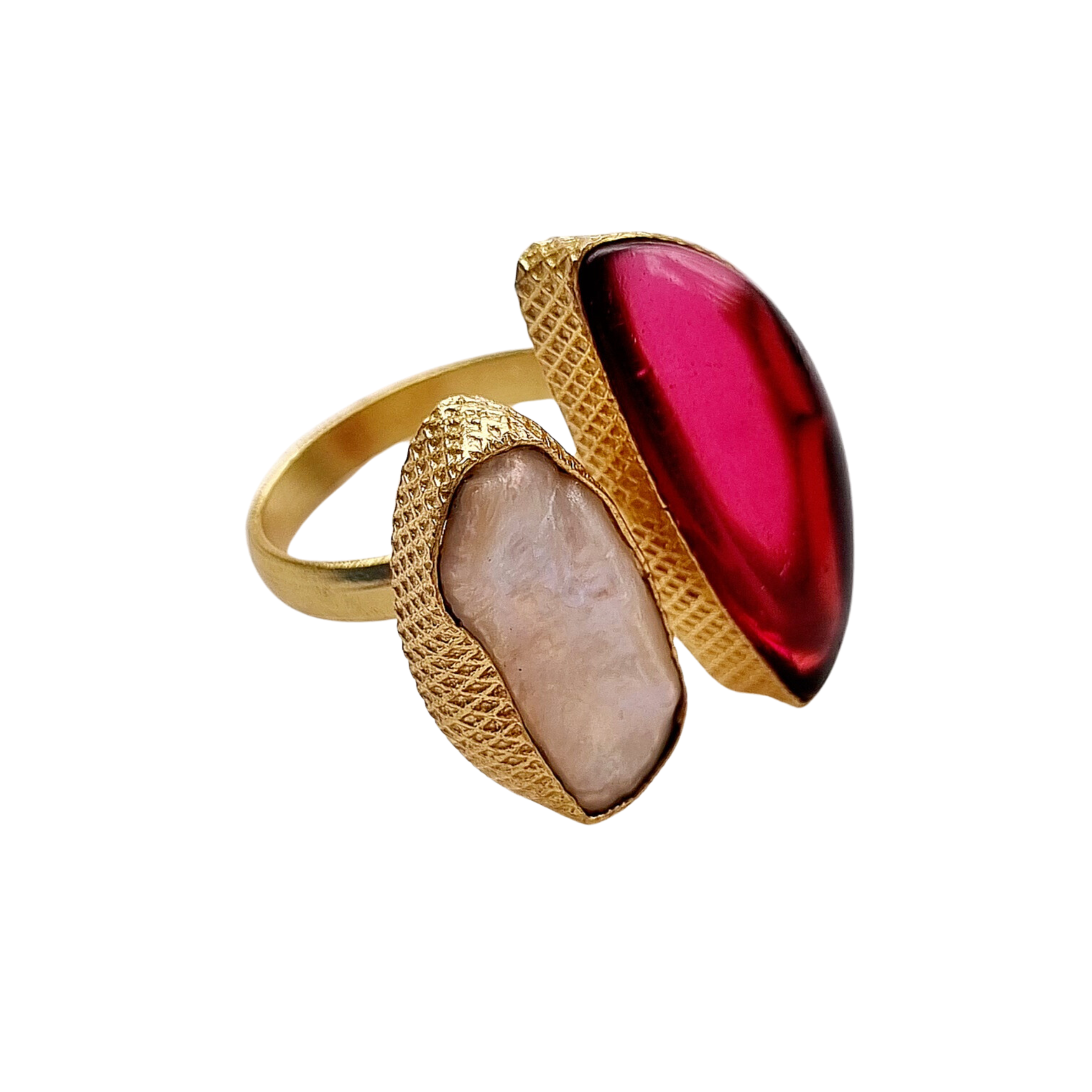 Athenia Natural Stone Ring Pink