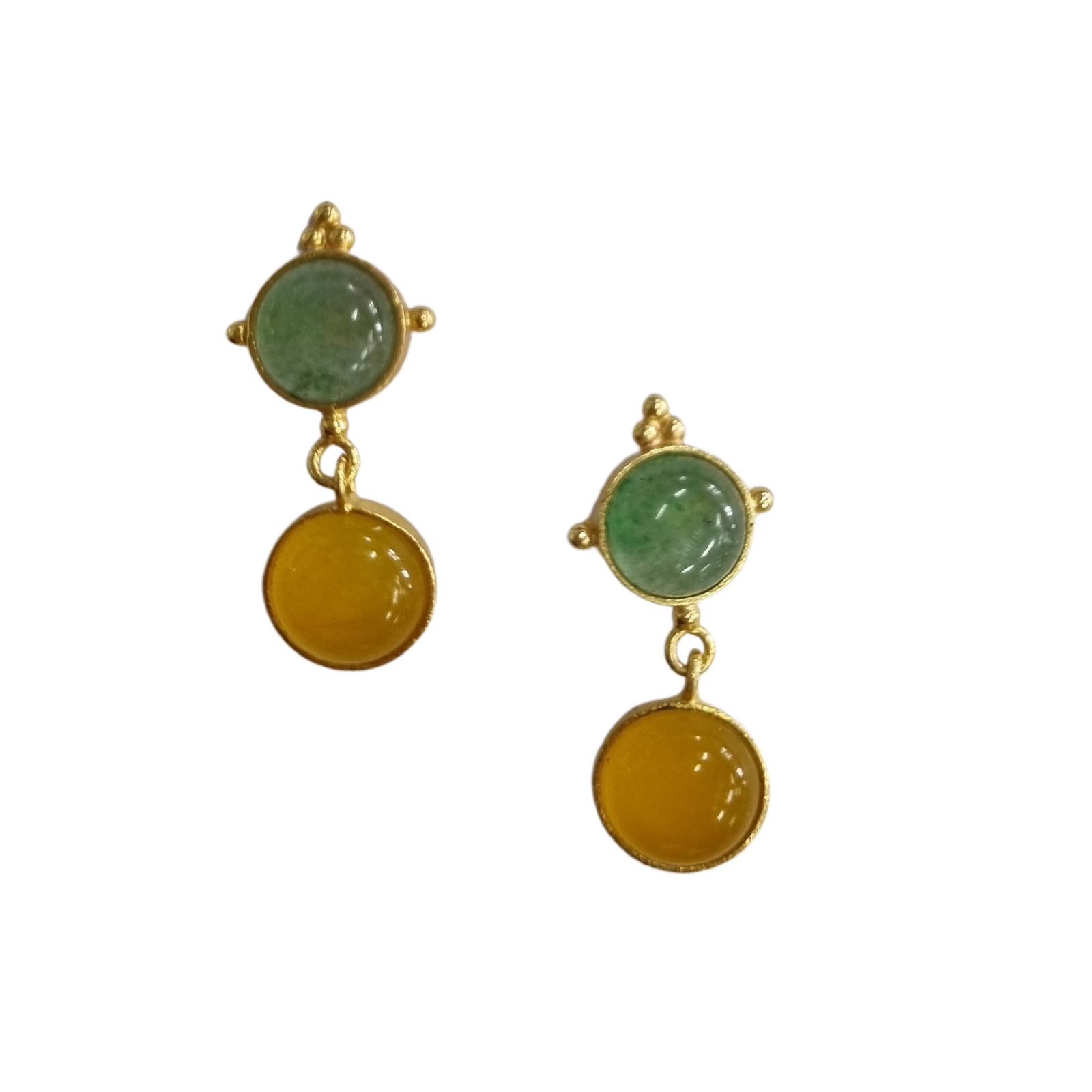 Ariana Natural Stone Brass Earring