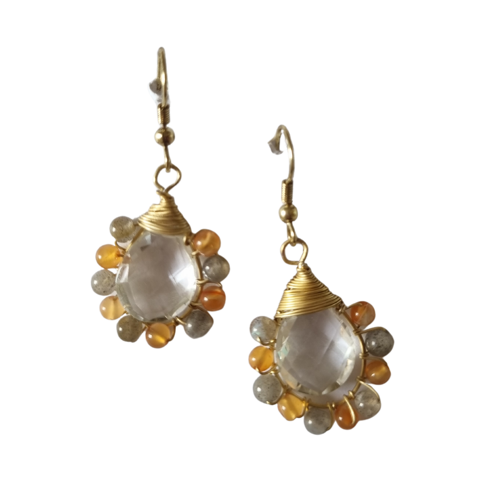 Esme Crystal Beaded Earring Orange