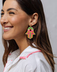 Beaded Earring Hamsa E35817