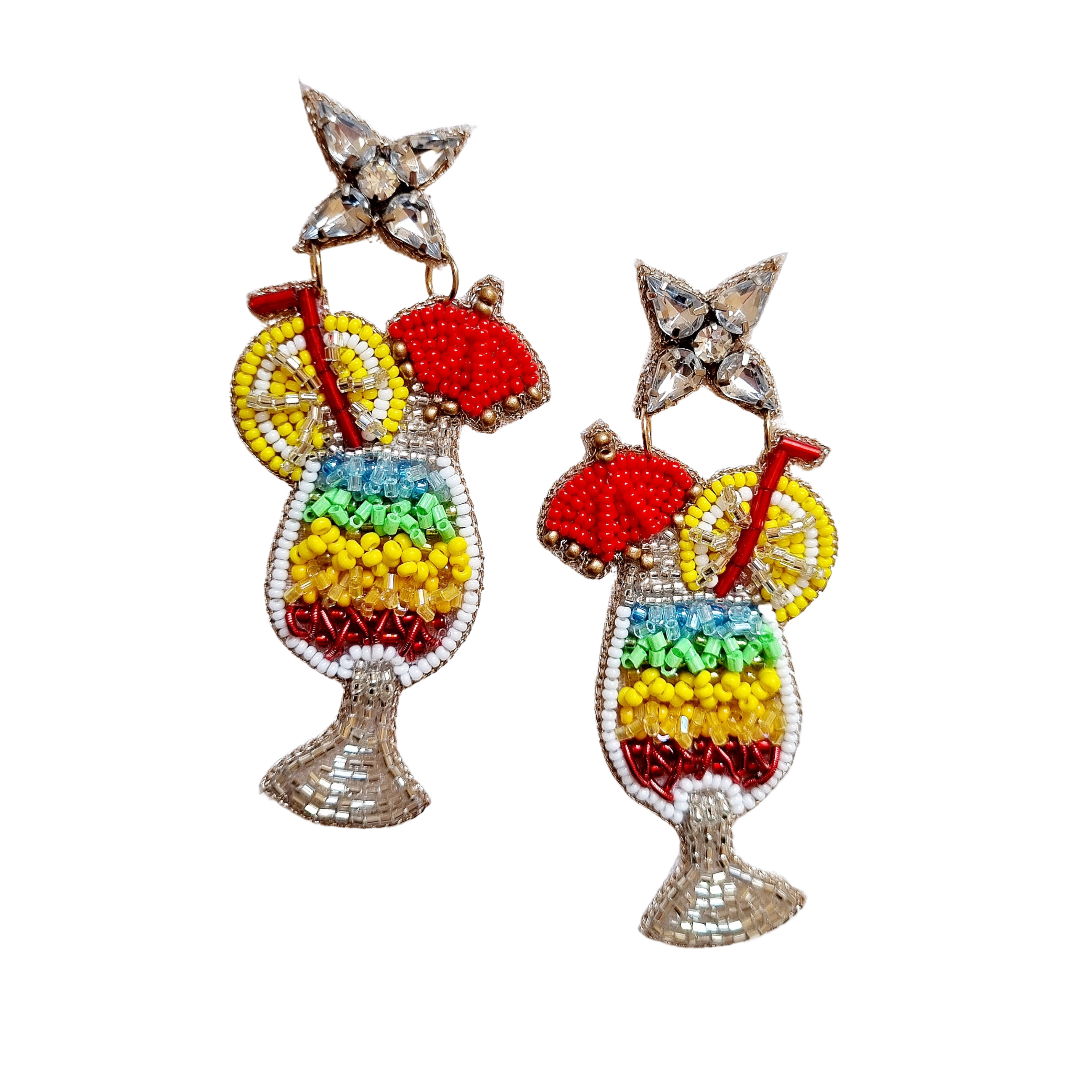 Tropical Vacay Cocktail Beaded Earring
