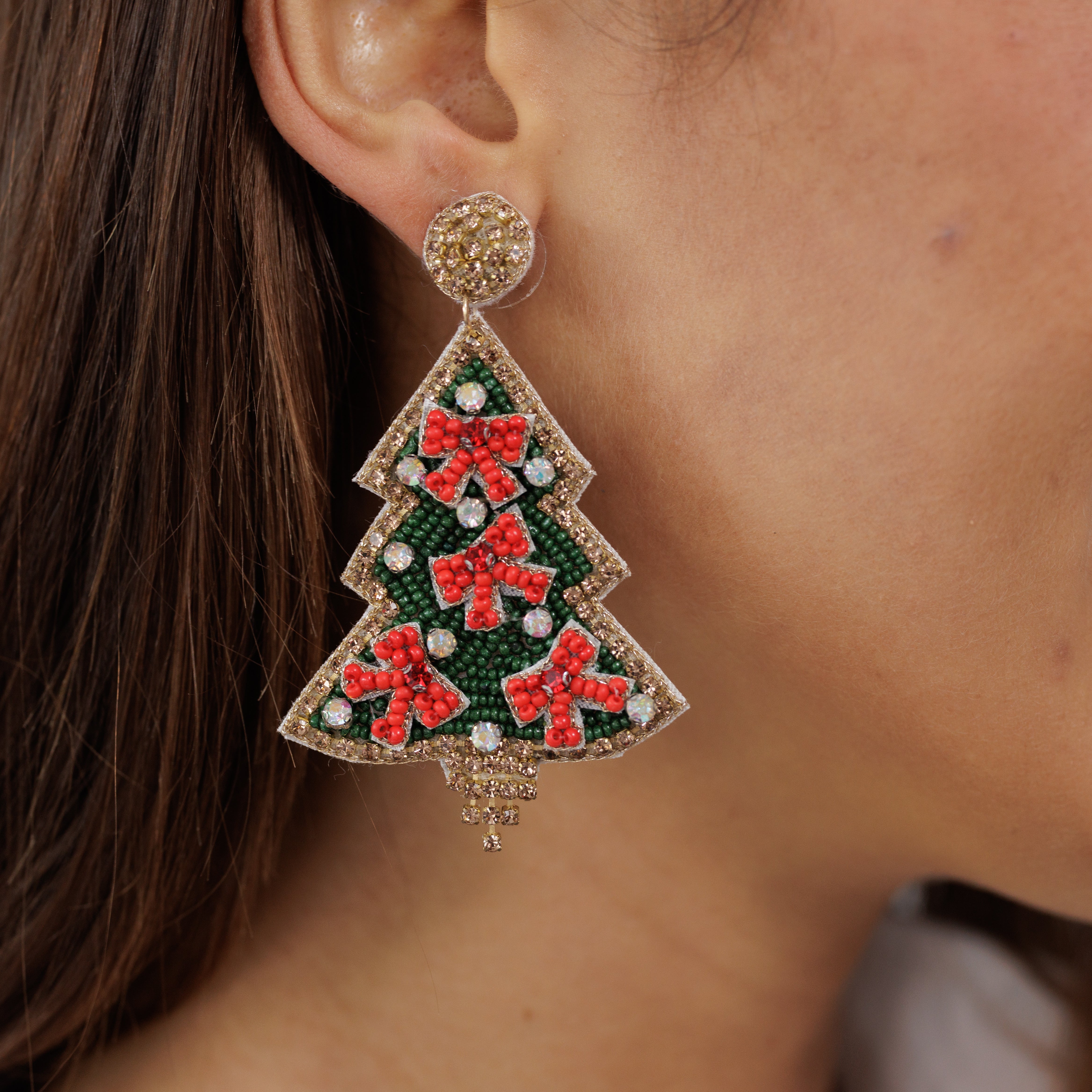 Beaded Christmas Tree Earring EA2528