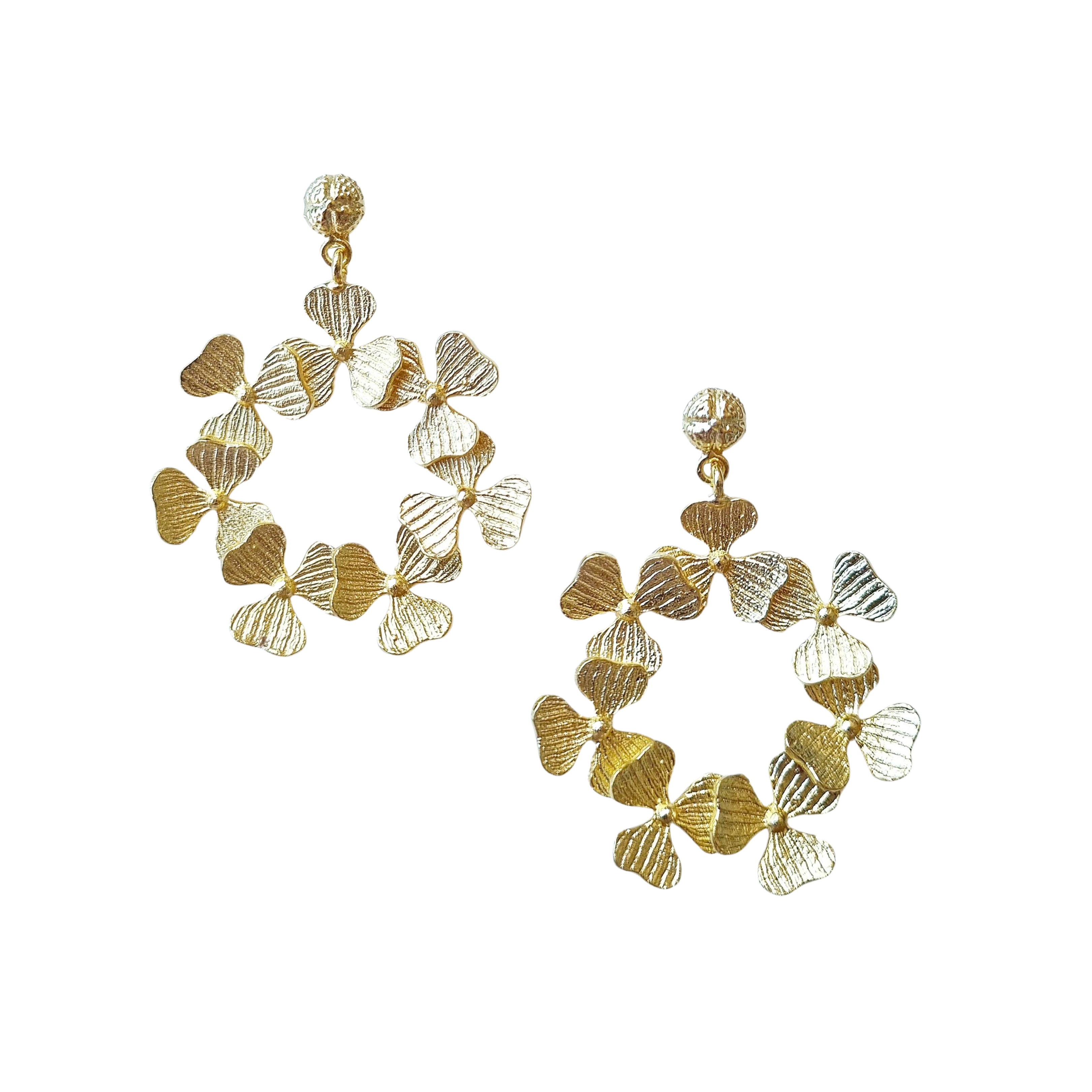 Lucky Clover Hoop Earring Gold