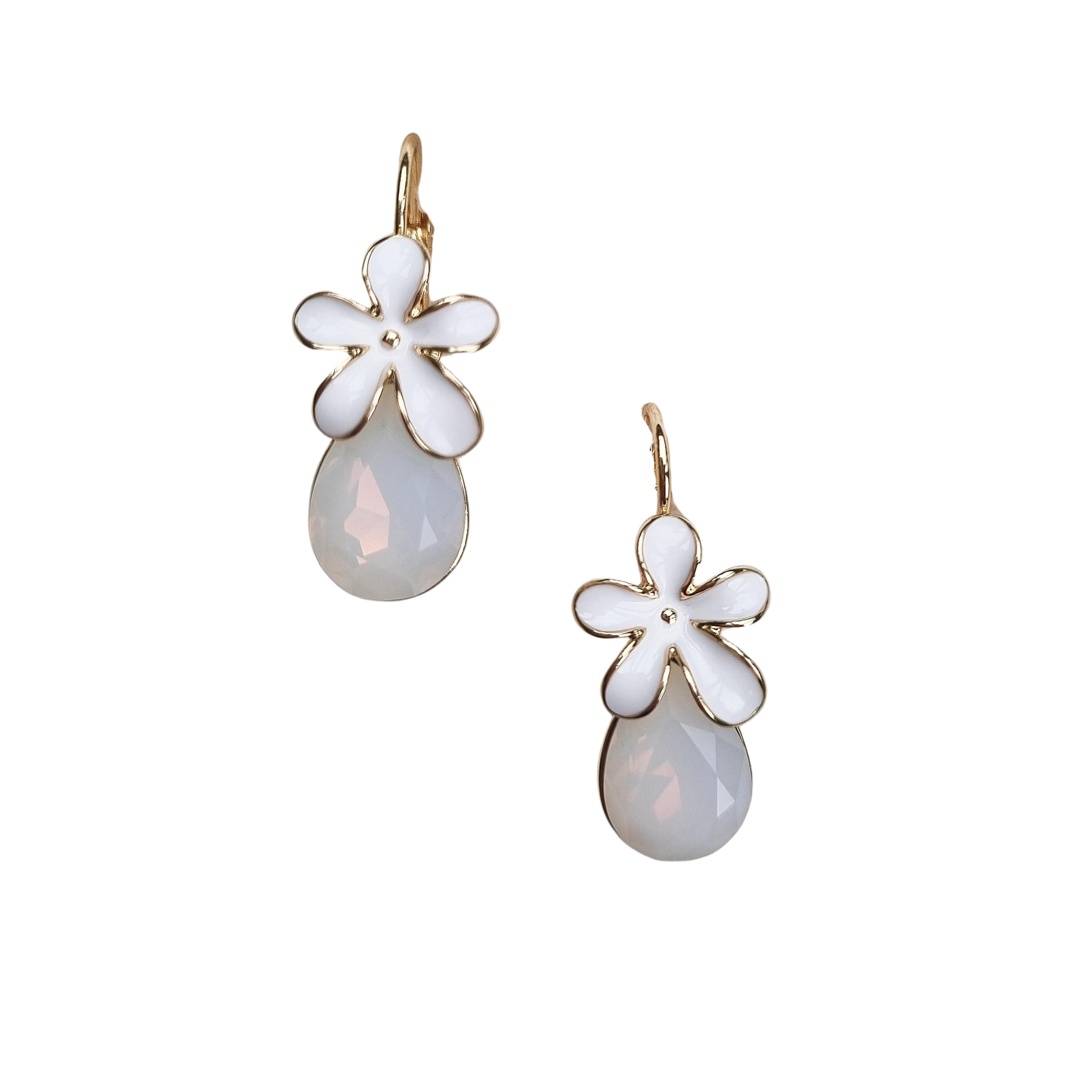 Elaina Gem Earring White