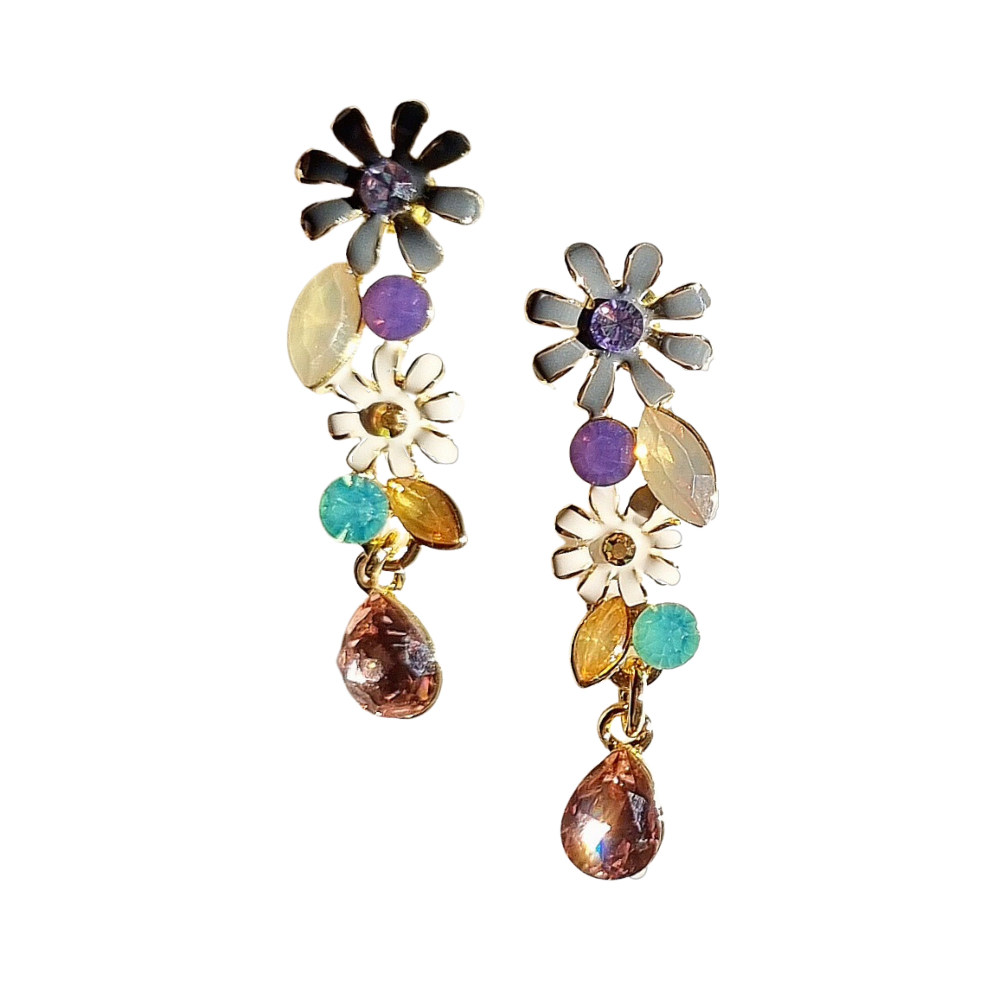 Godiva Cascading Gem Zircon Floral Earring FE5733
