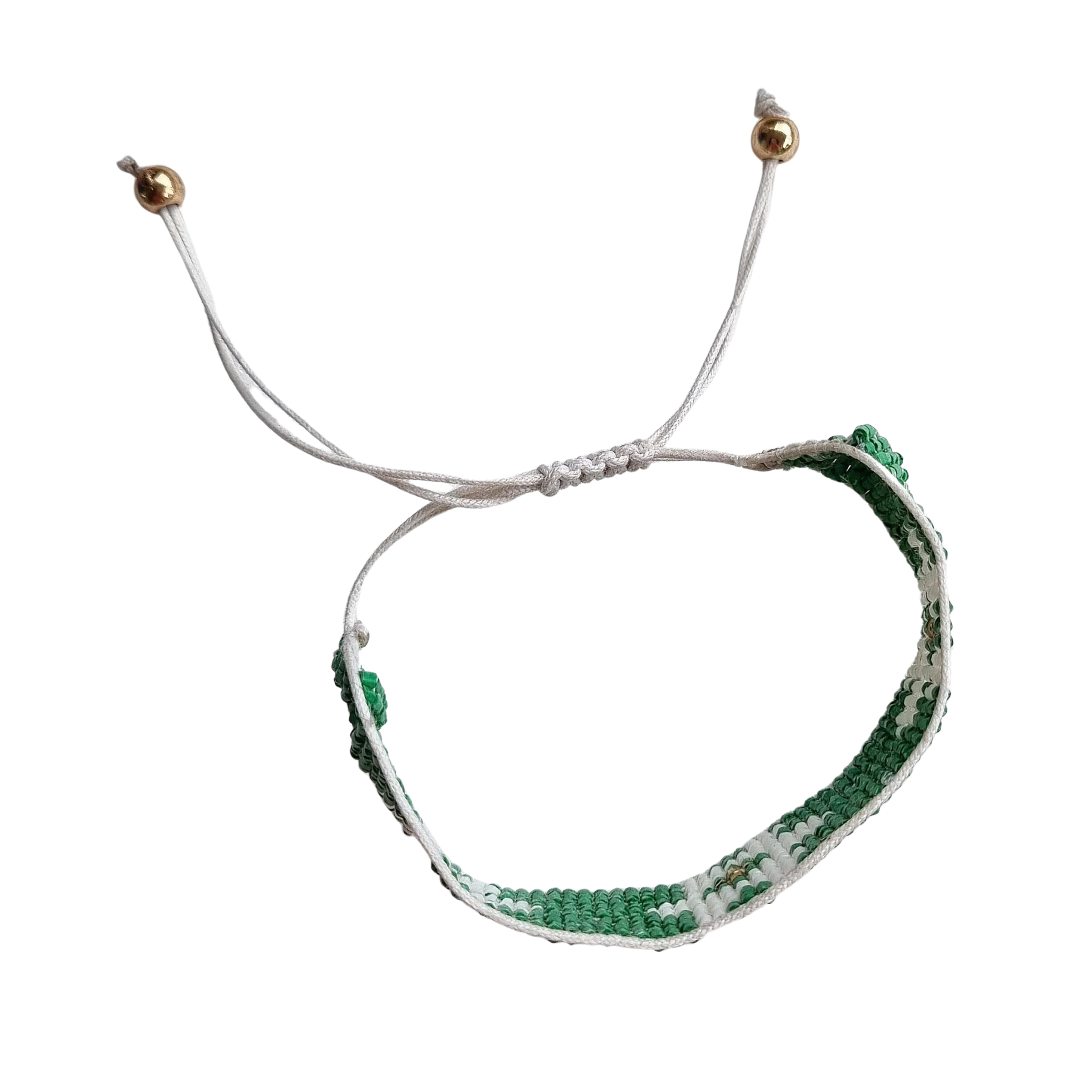 Flora Woven Beaded Bracelet Green