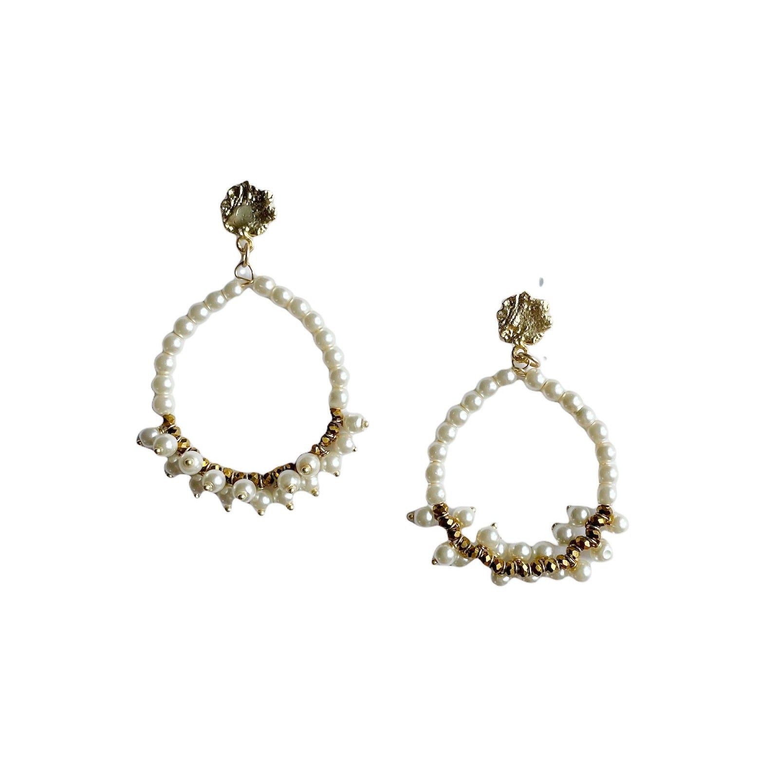 Lacey Pearl Hoop Earring