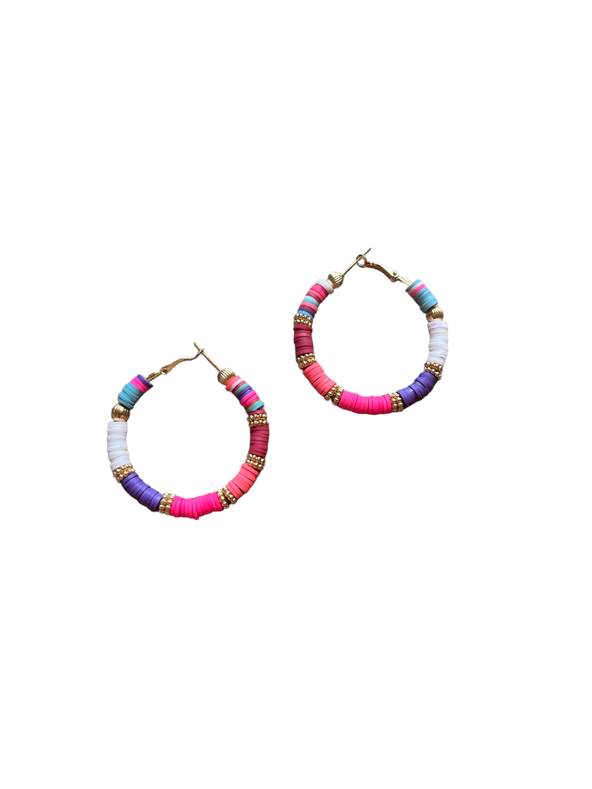 Piper Rainbow Beaded Hoop Earring